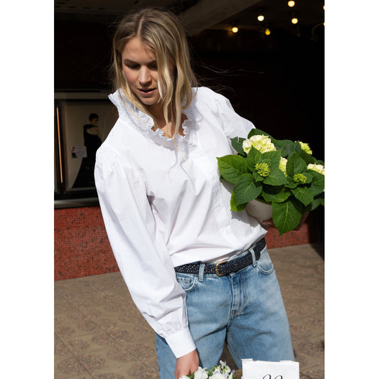 Close to my Heart Irene Ruffle Blouse White