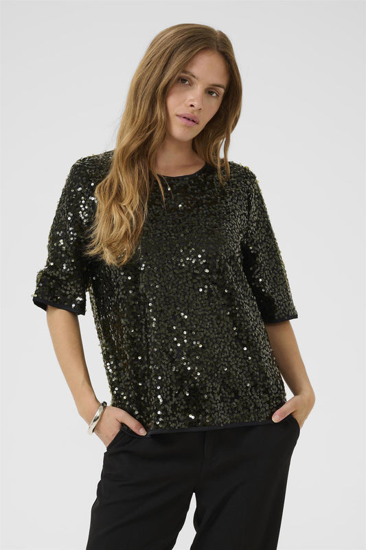 Culture Melia SS Blouse Olive Night