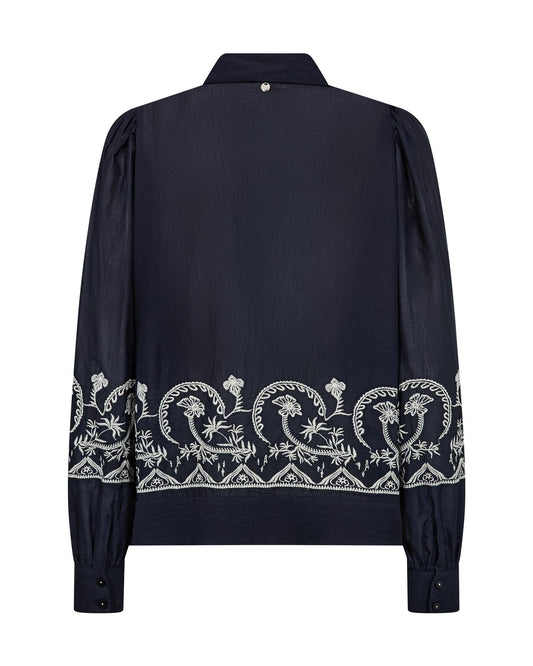 Mos Mosh Silca Lino Shirt Salute Navy