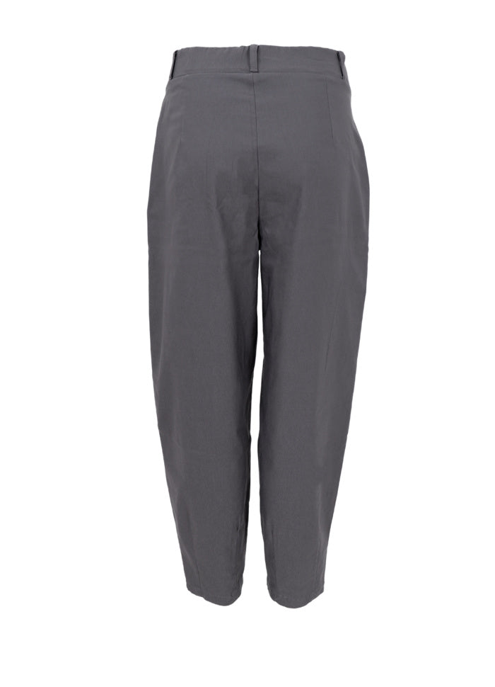 Black Colour Beverly Barrel Pant Steel Grey