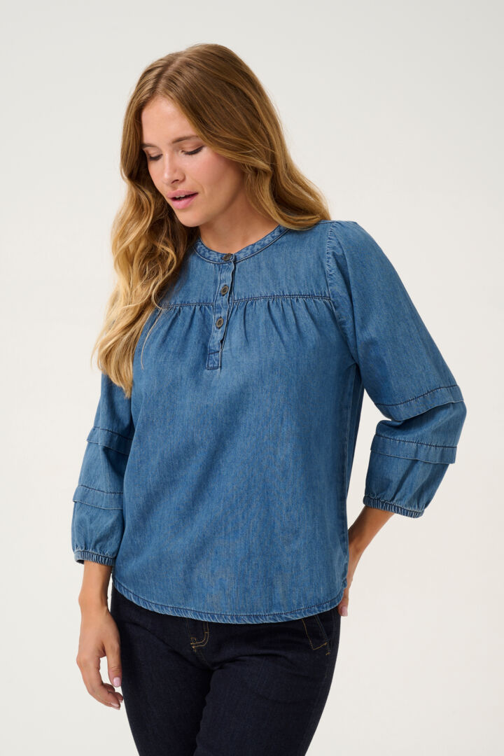 Culture Livie Arpa Blouse Dark Blue Wash