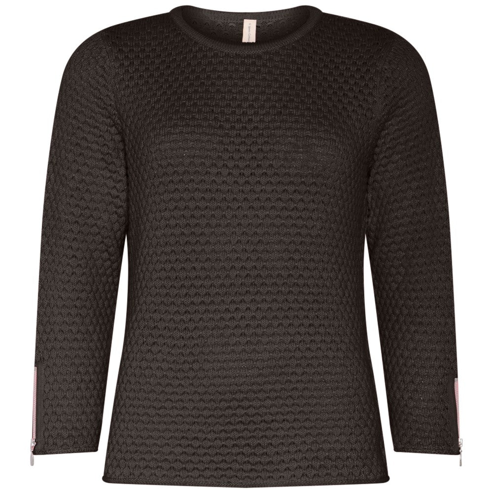 Skovhuus Genser m/ 3/4 arm brown melange