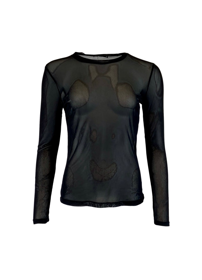 Black Colour Annie Mesh Blouse Black