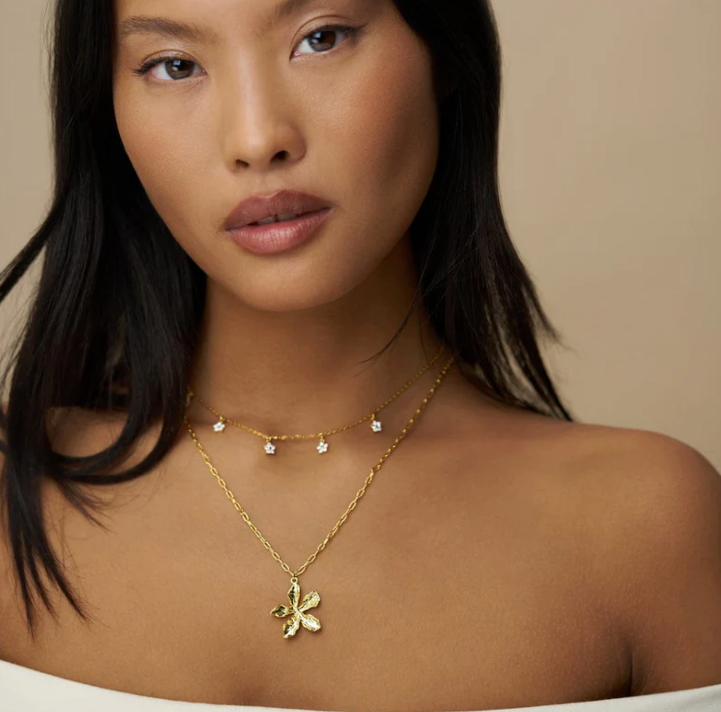 Orelia Crystal Flower Multi Gold