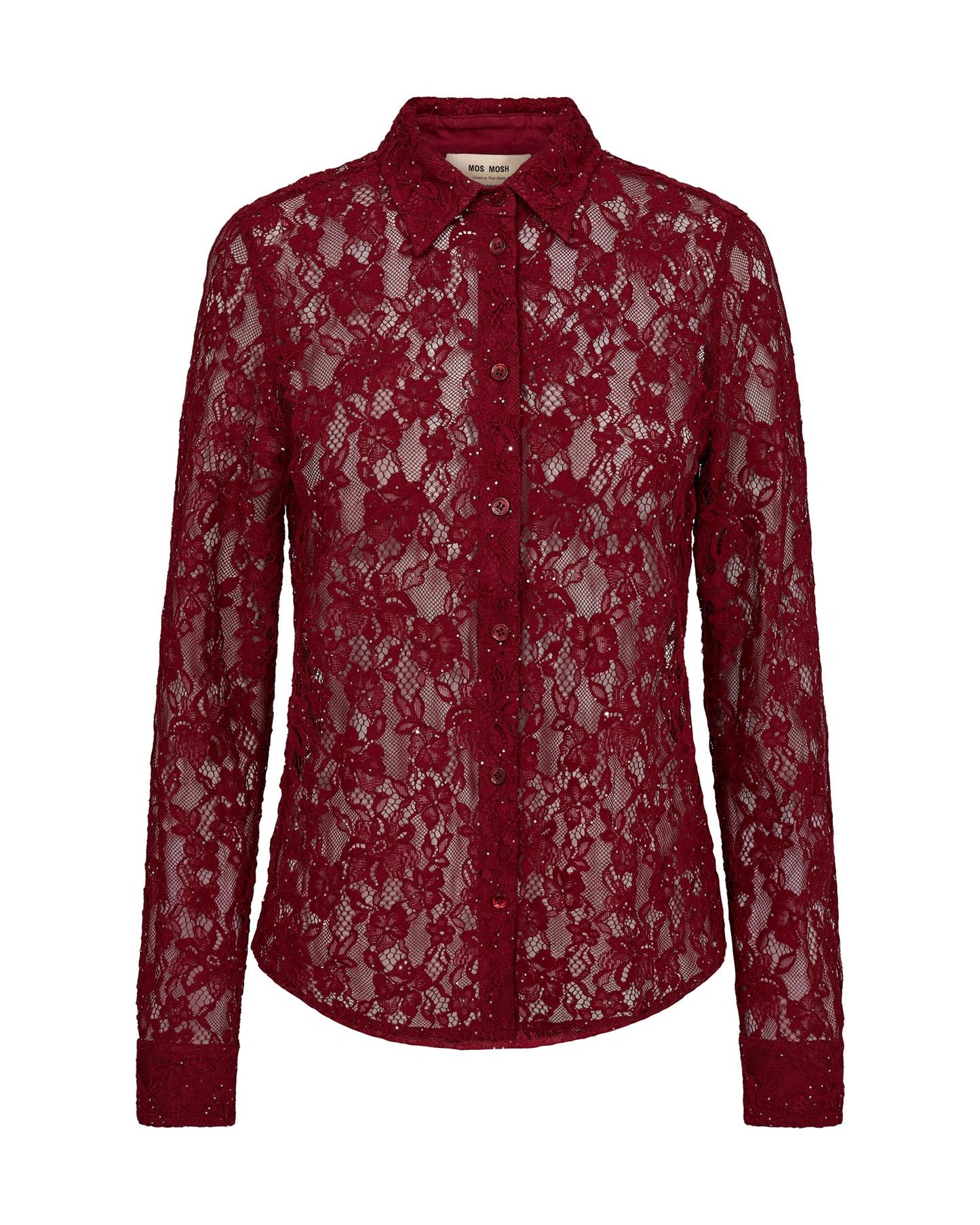 Mos Mosh Kether Lace Sequin Shirt Biking Red