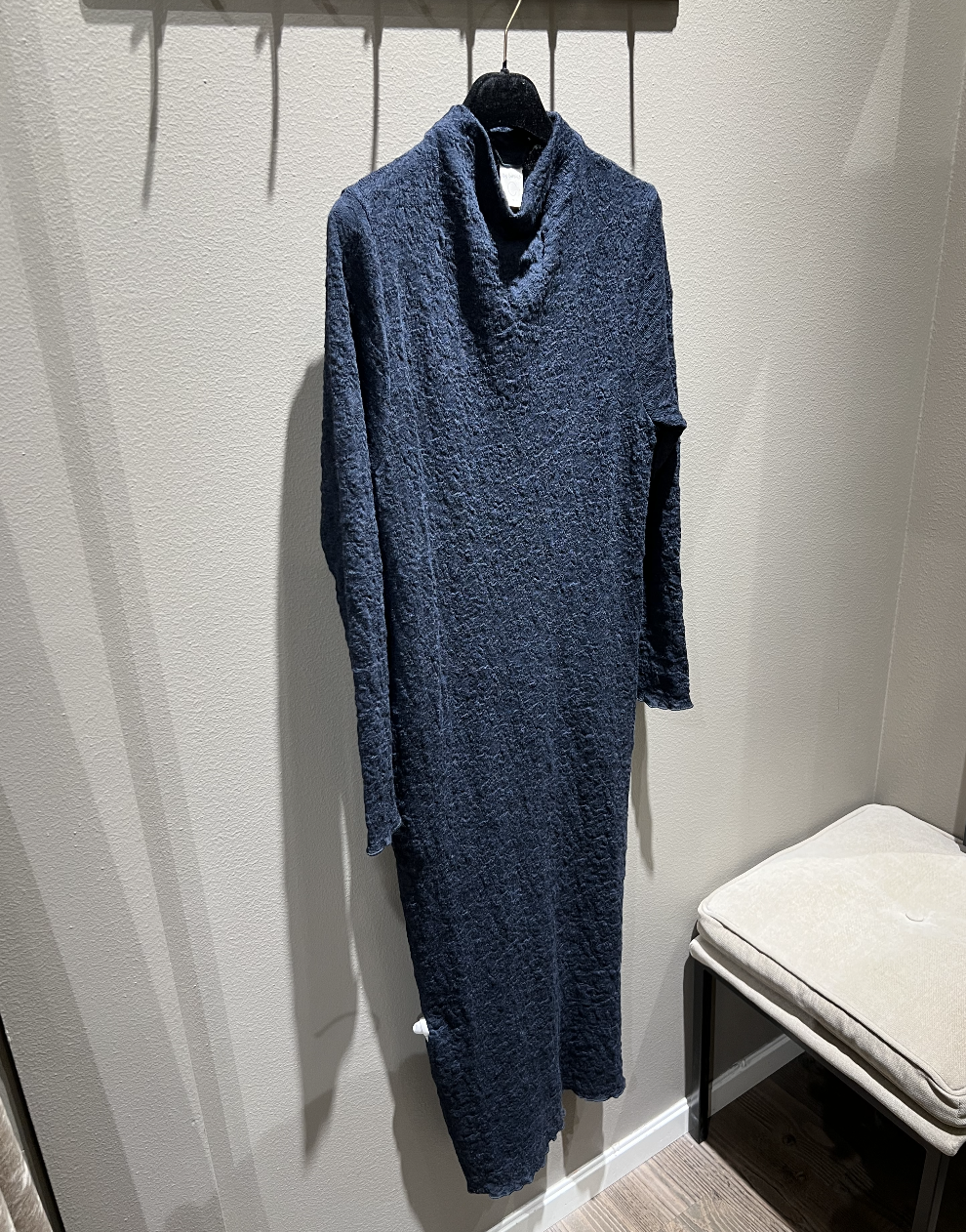 By Basics 7503 Dress Draped Neck Midnight Blue Melange