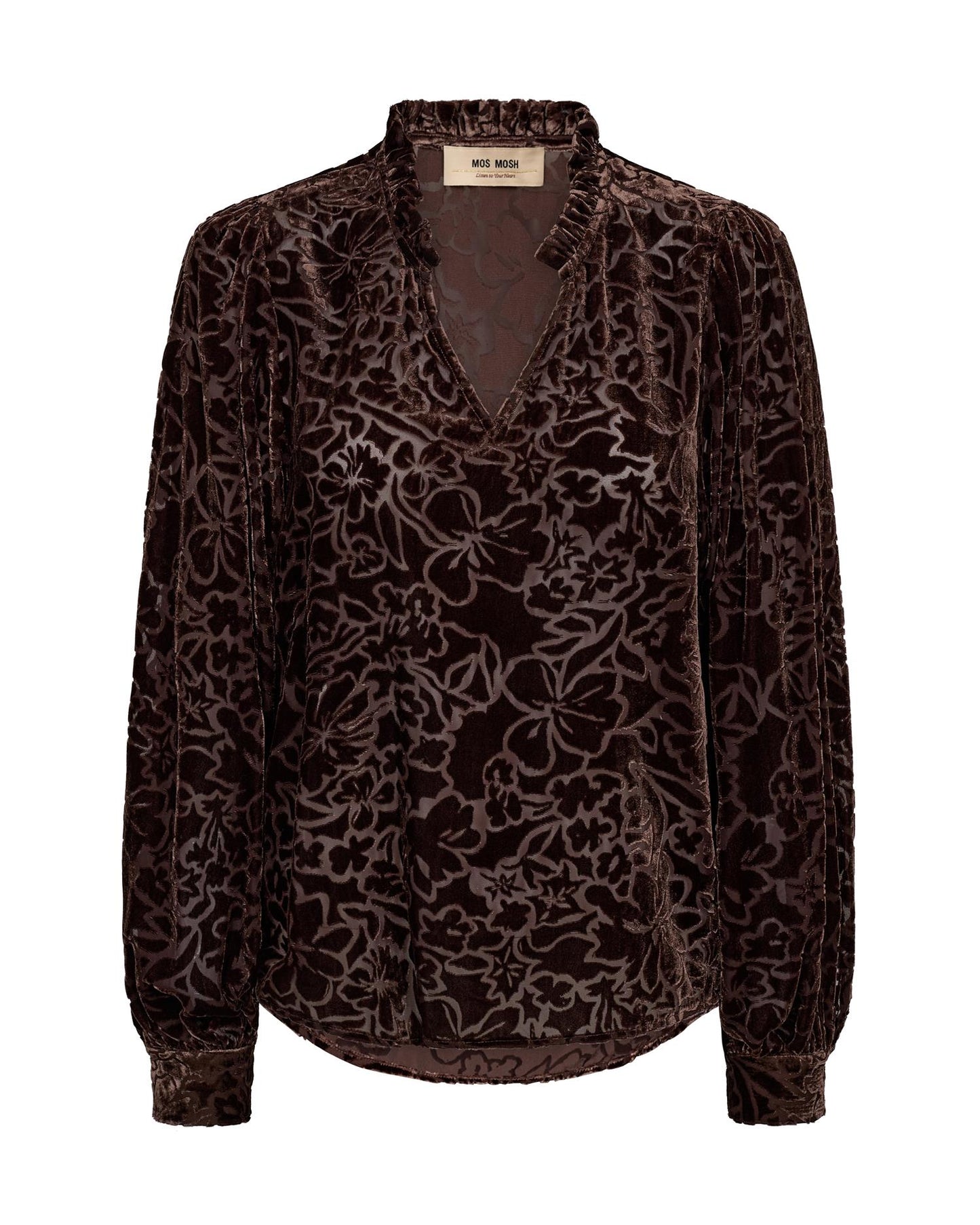 Mos Mosh Vilsa Blurred Velvet Blouse Bracken