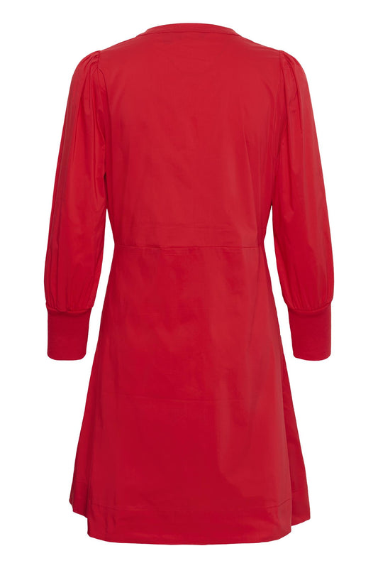 Culture Kiea Antoinett Rib Dress Fiery Red