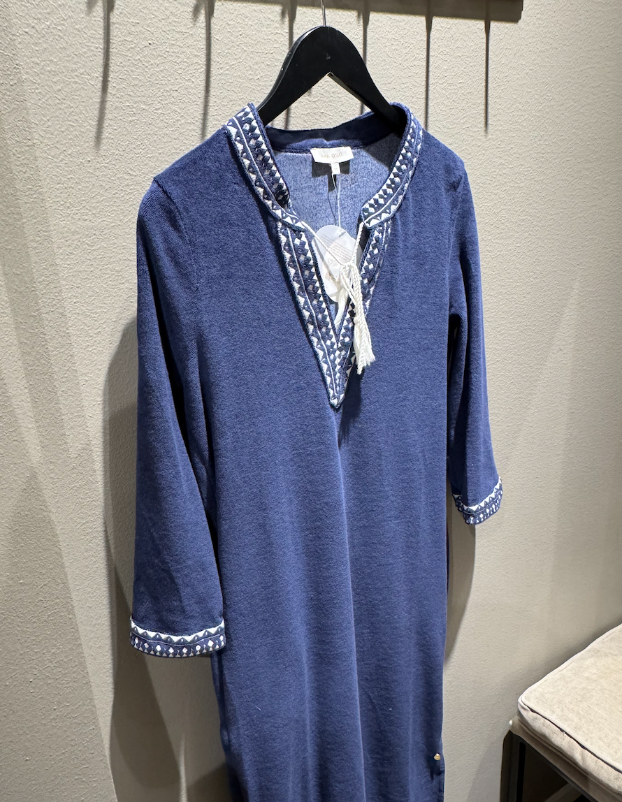 Rah Oslo Kaftan Long Dress Navy