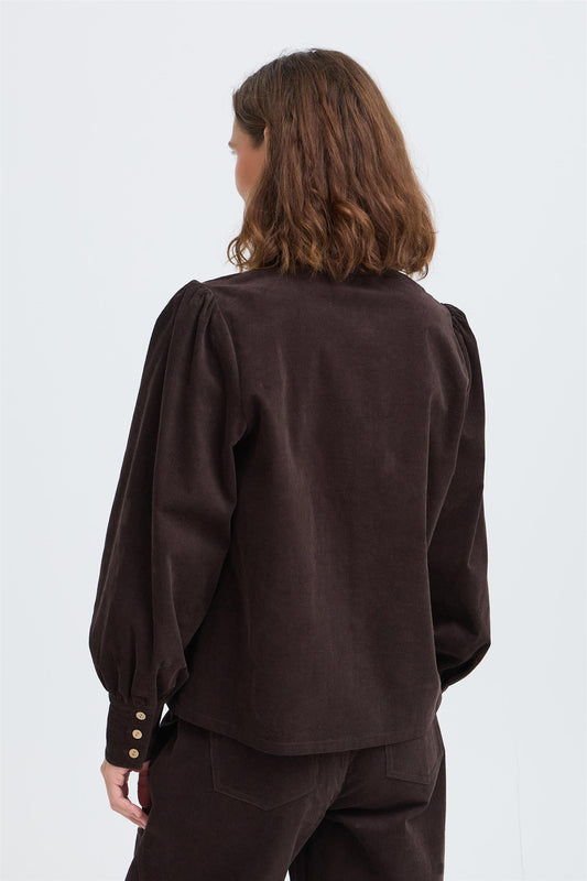 Pulz Sally Feminin LS Shirt Espresso