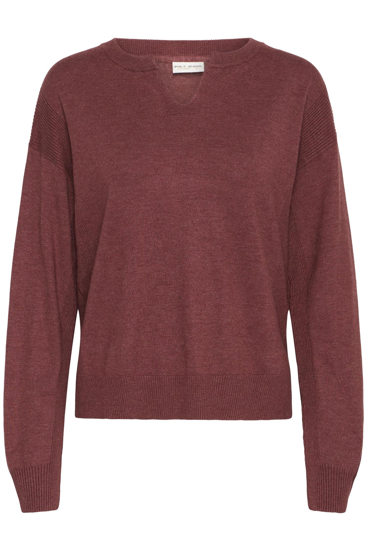 Pulz Sara Vneck Pullover Spiced Apple Melange