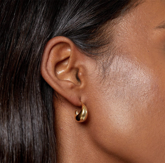 Orelia Tapered Domed Hoop Gold