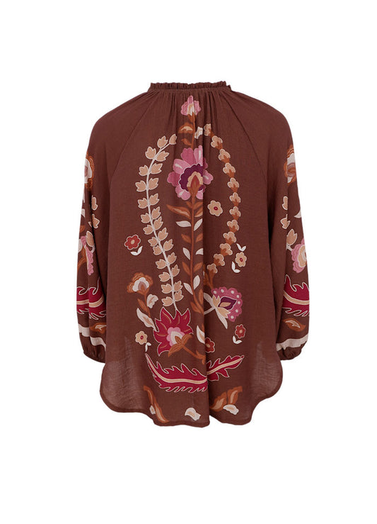 Black Colour Marigold Blouse Coffee