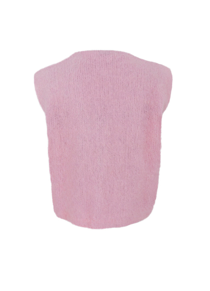 Black Colour Bjoerk Knit Vest Rose