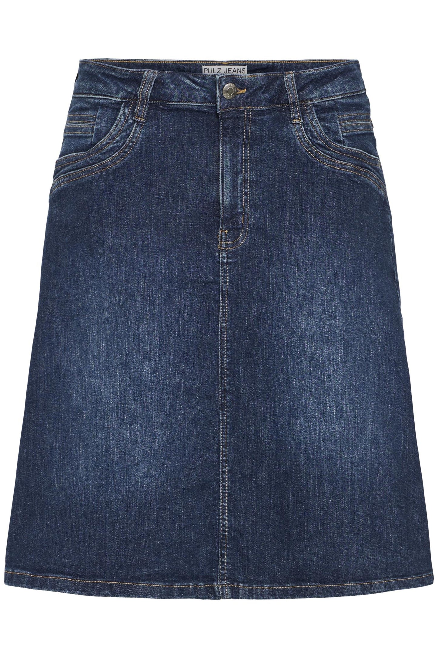 Pulz Katja HW Short Skirt Dark Blue Denim