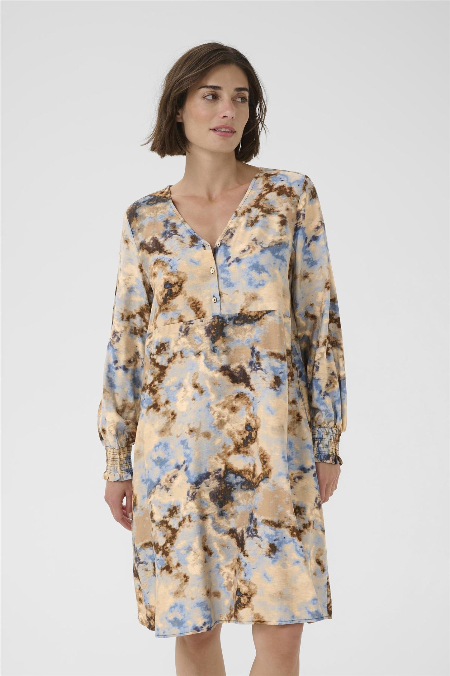 Culture Hizzy Greece Short Dress Brown/Blue