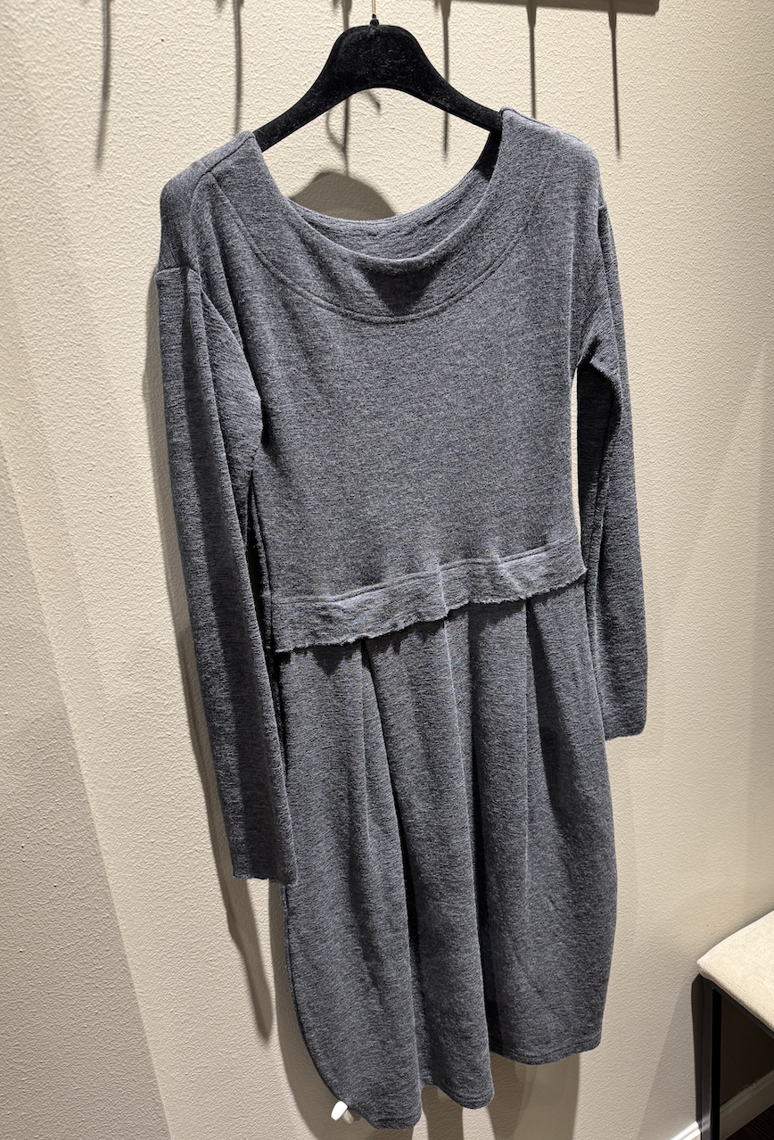 By Basics 7035 Dress W/Pleats Anthrasite Melange