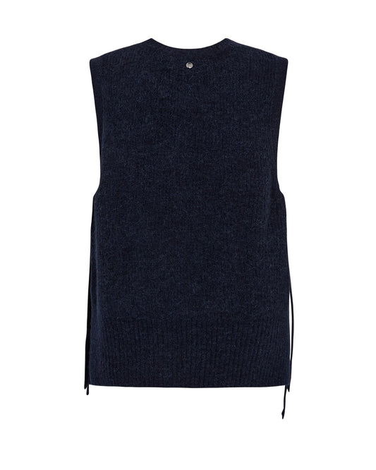 Mos Mosh Thora Tie Knit Vest Salute Navy