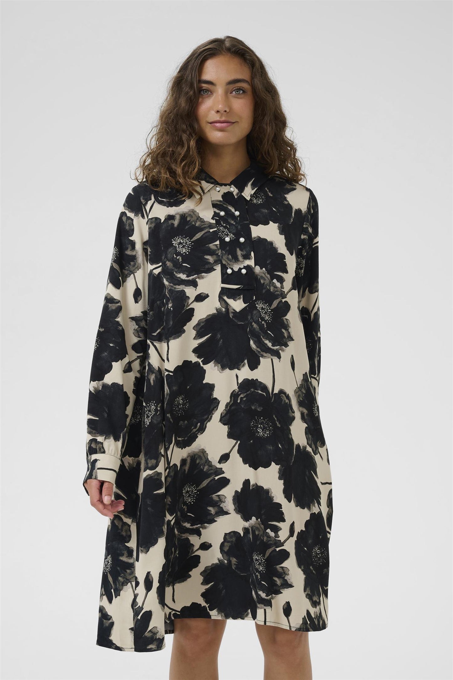 Culture Rachel Elitha Short Dress Black Flower