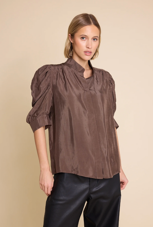 Line of Oslo Fiona Viscose Blouse Brown