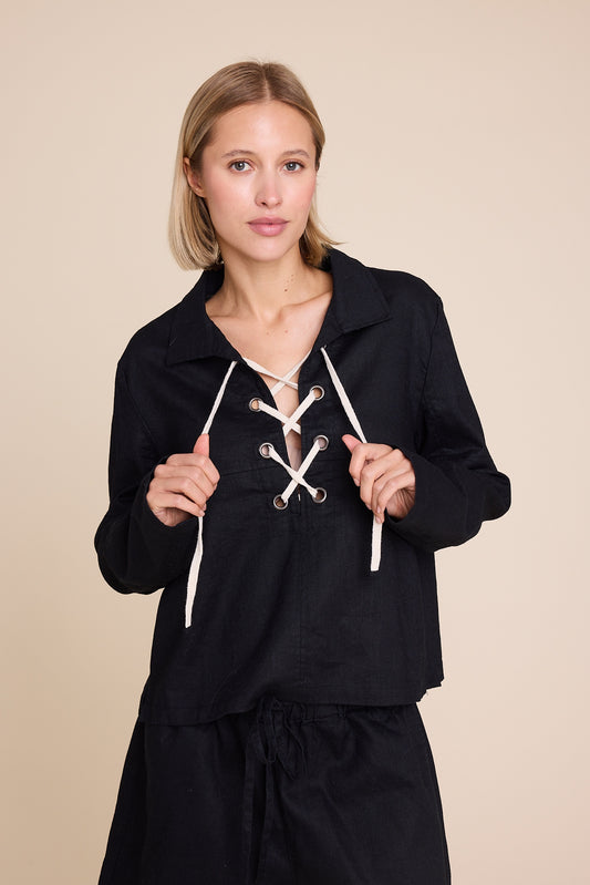 Line of Oslo Cheyenne Linen Black