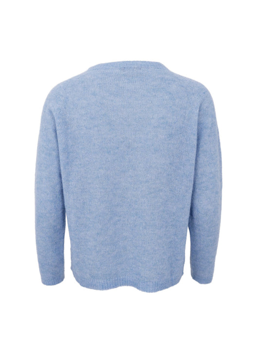 Black Colour Dell LS Knit Jumper Lt. Blue