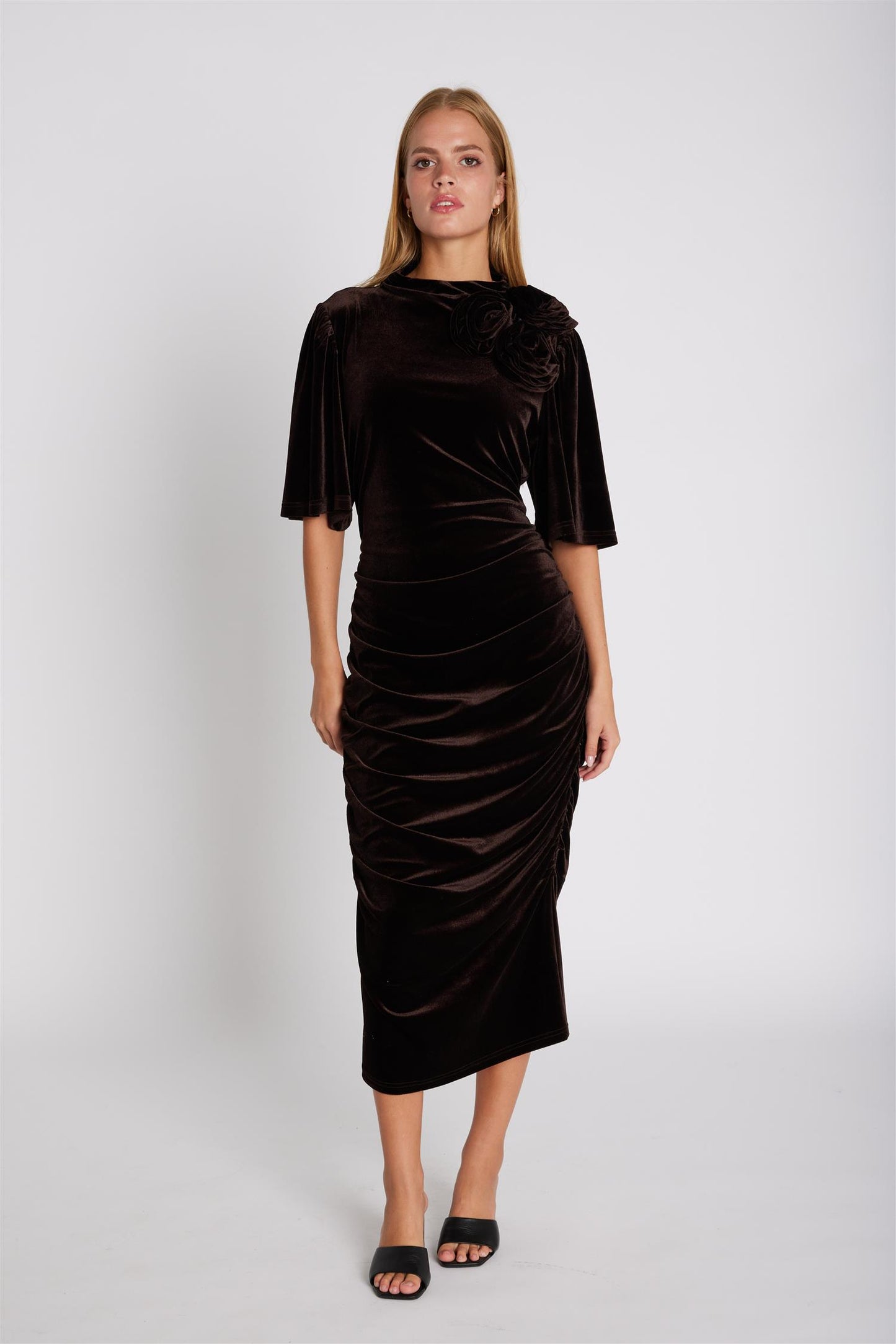 Rue de Femme Lena Dress Chocolate Brown