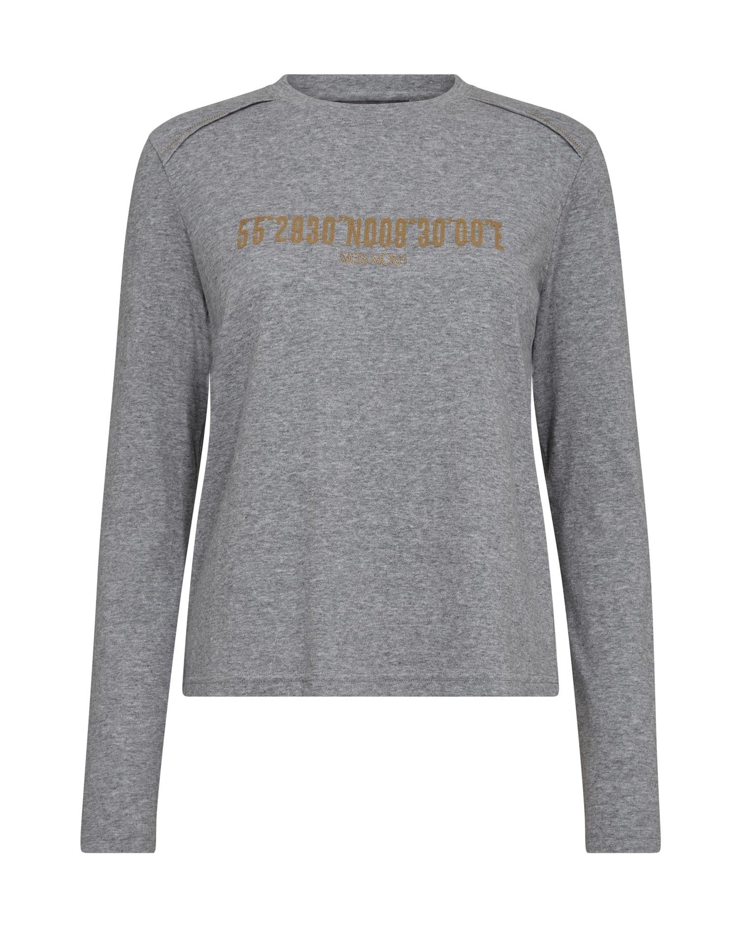 Mos Mosh Paige O-LS Tee Grey Melange
