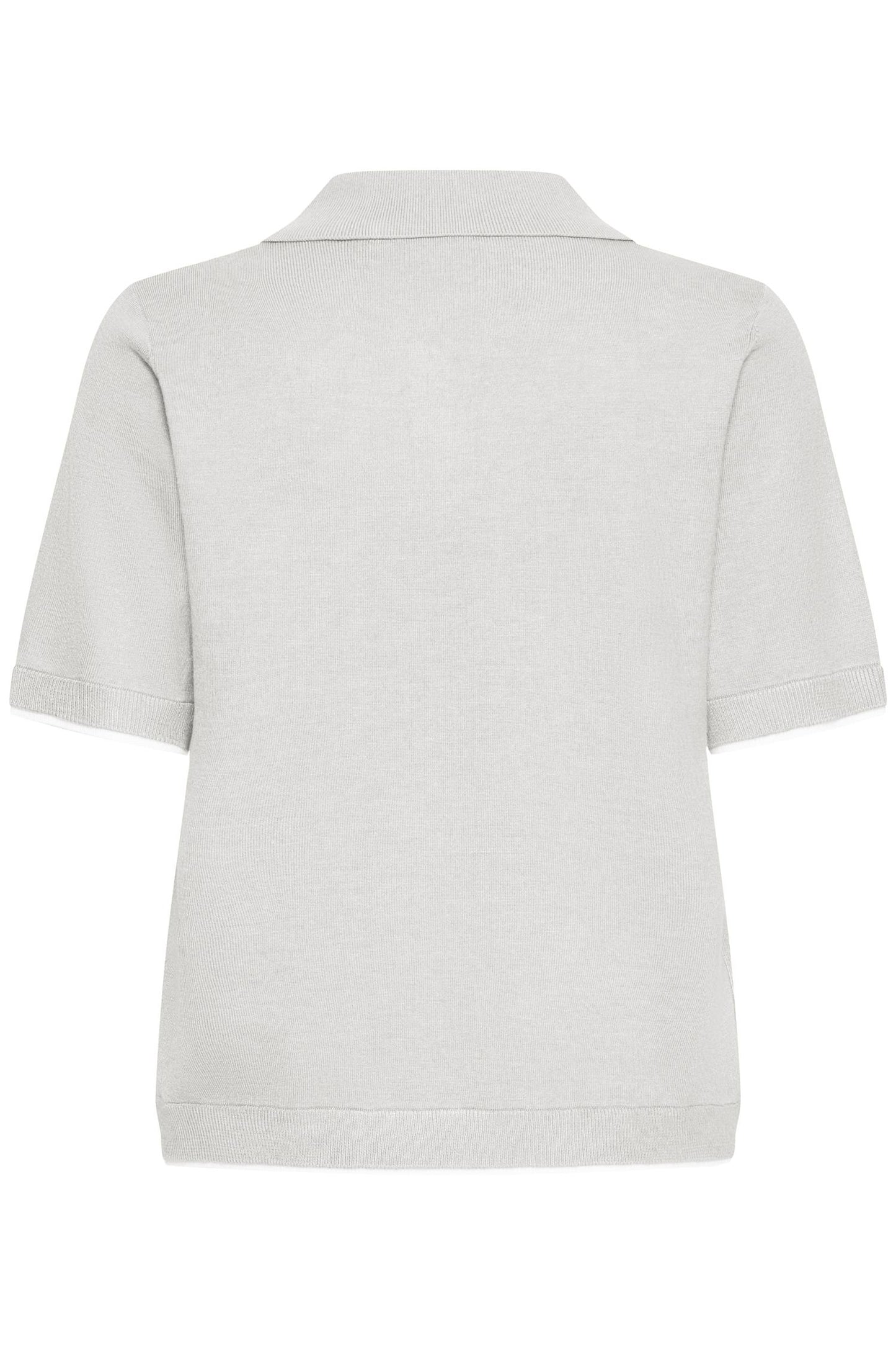 Pulz Sara SS Polo Pullover Light Grey Melange