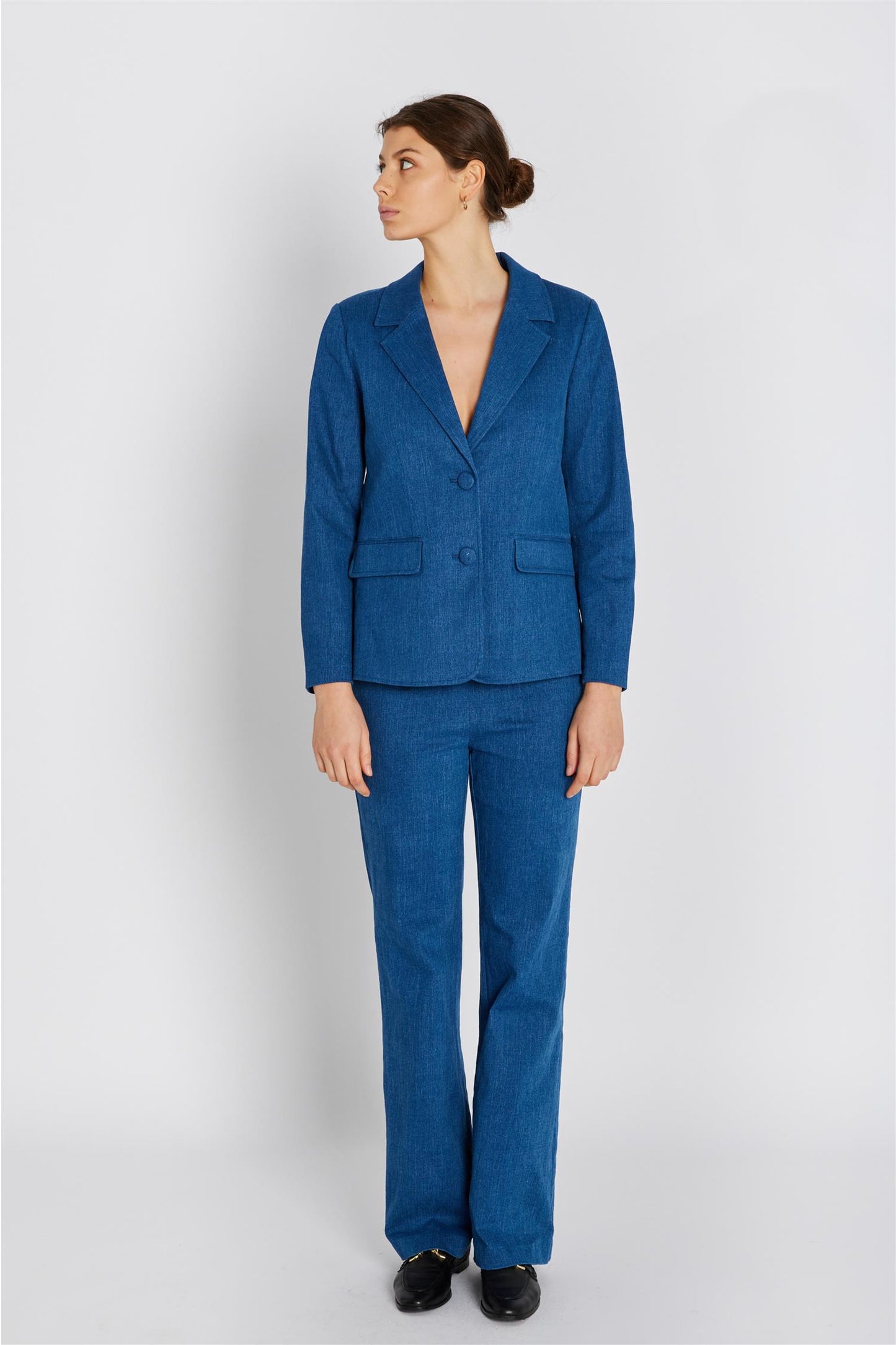 Rue de Femme Olana Wide Denim Pants Light Blue