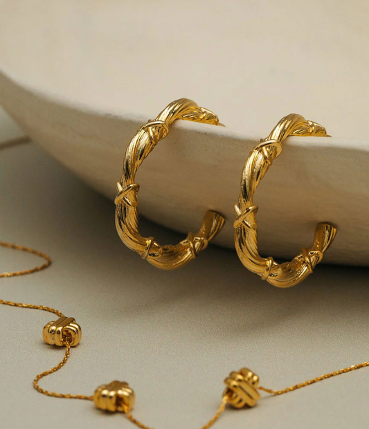 Orelia Woven Twist Hoop