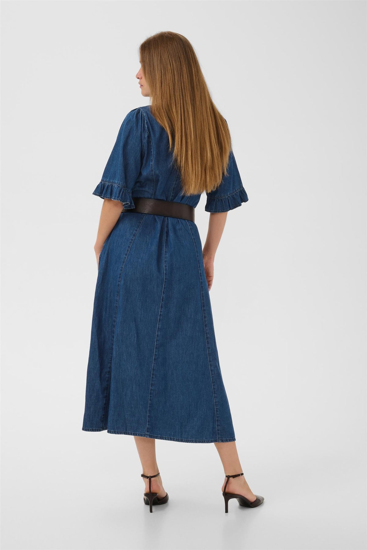 Culture Maxy Fitted Arpa Dress Dark Blue Wash