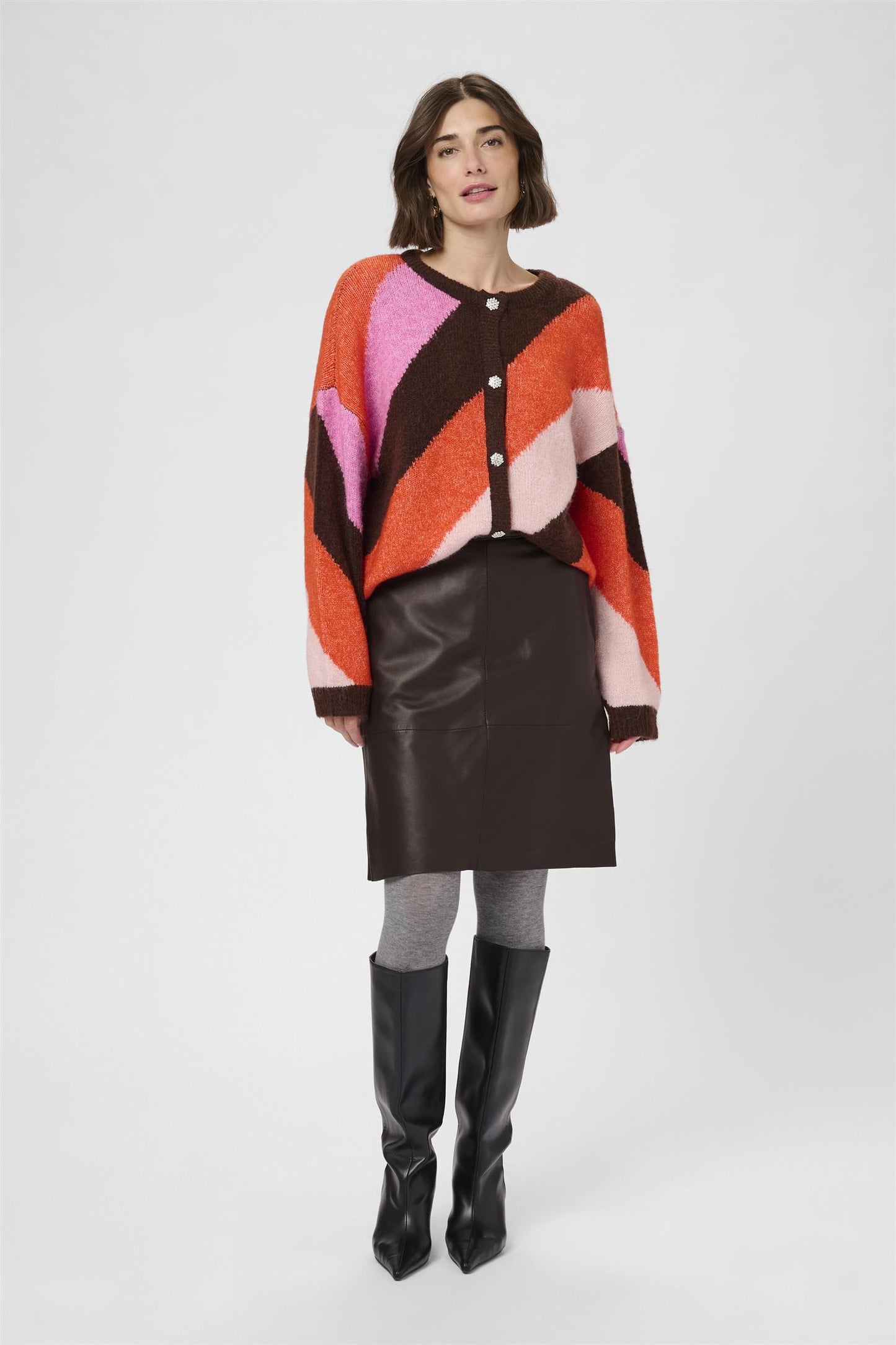 Culture Berta Leather Skirt Coffee Bean
