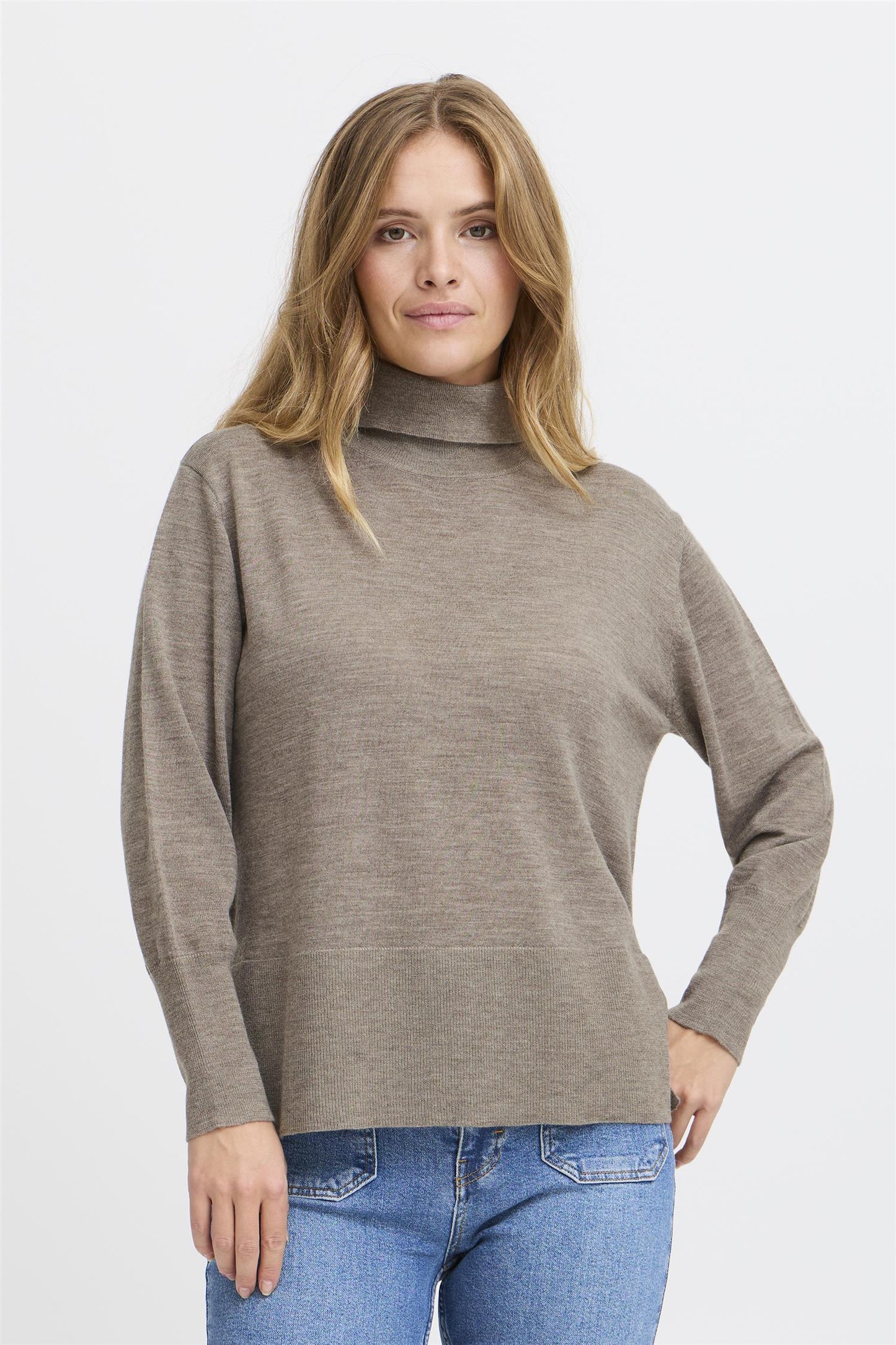 Pulz Sadie Rollneck Fossil Melange