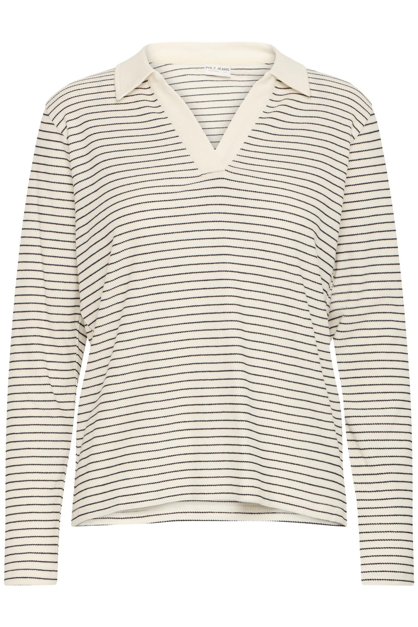 Pulz Rowan LS Tshirt Off White Black