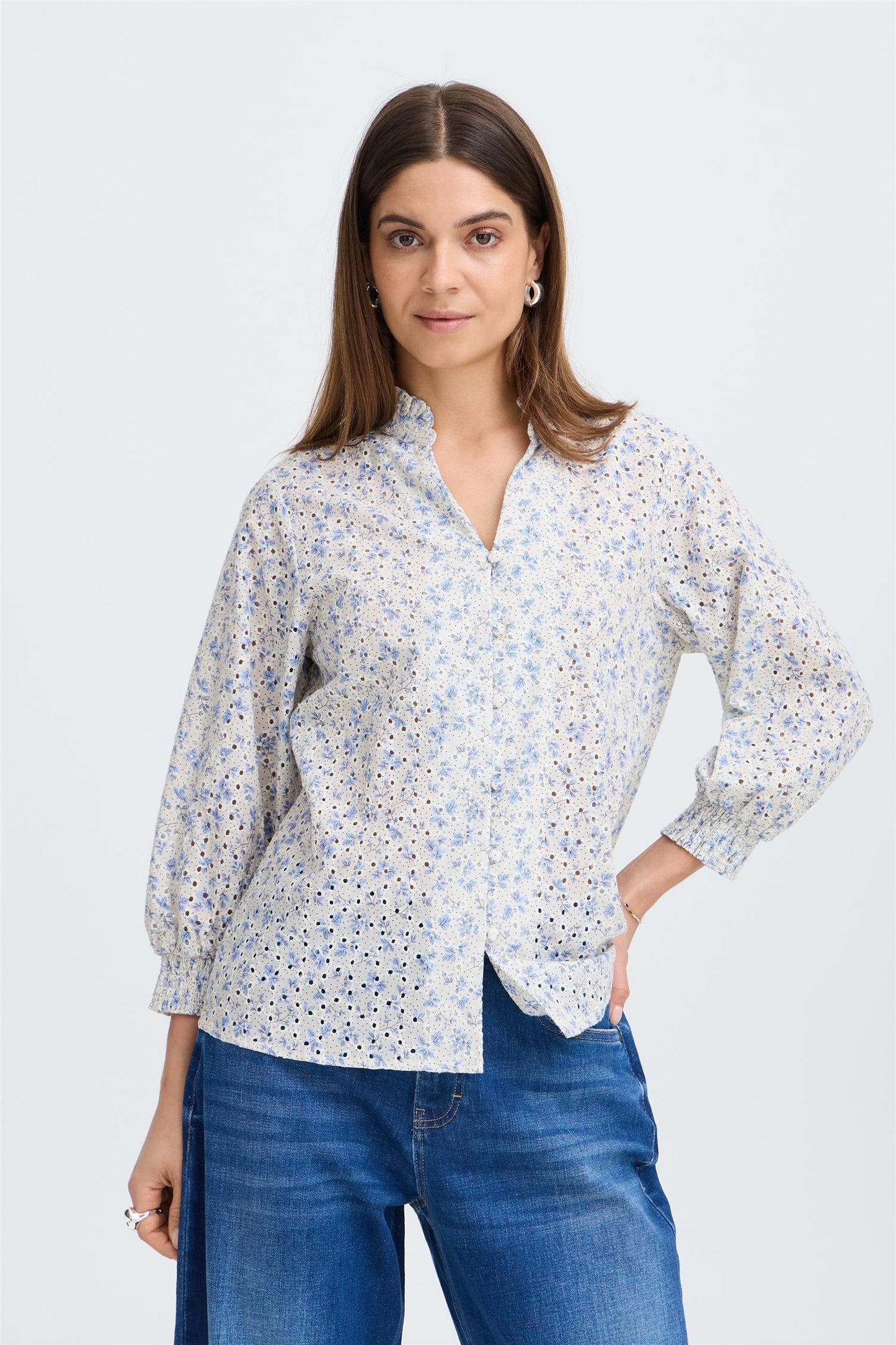 Pulz Dolores 3/4 SL Blouse Vista Blue