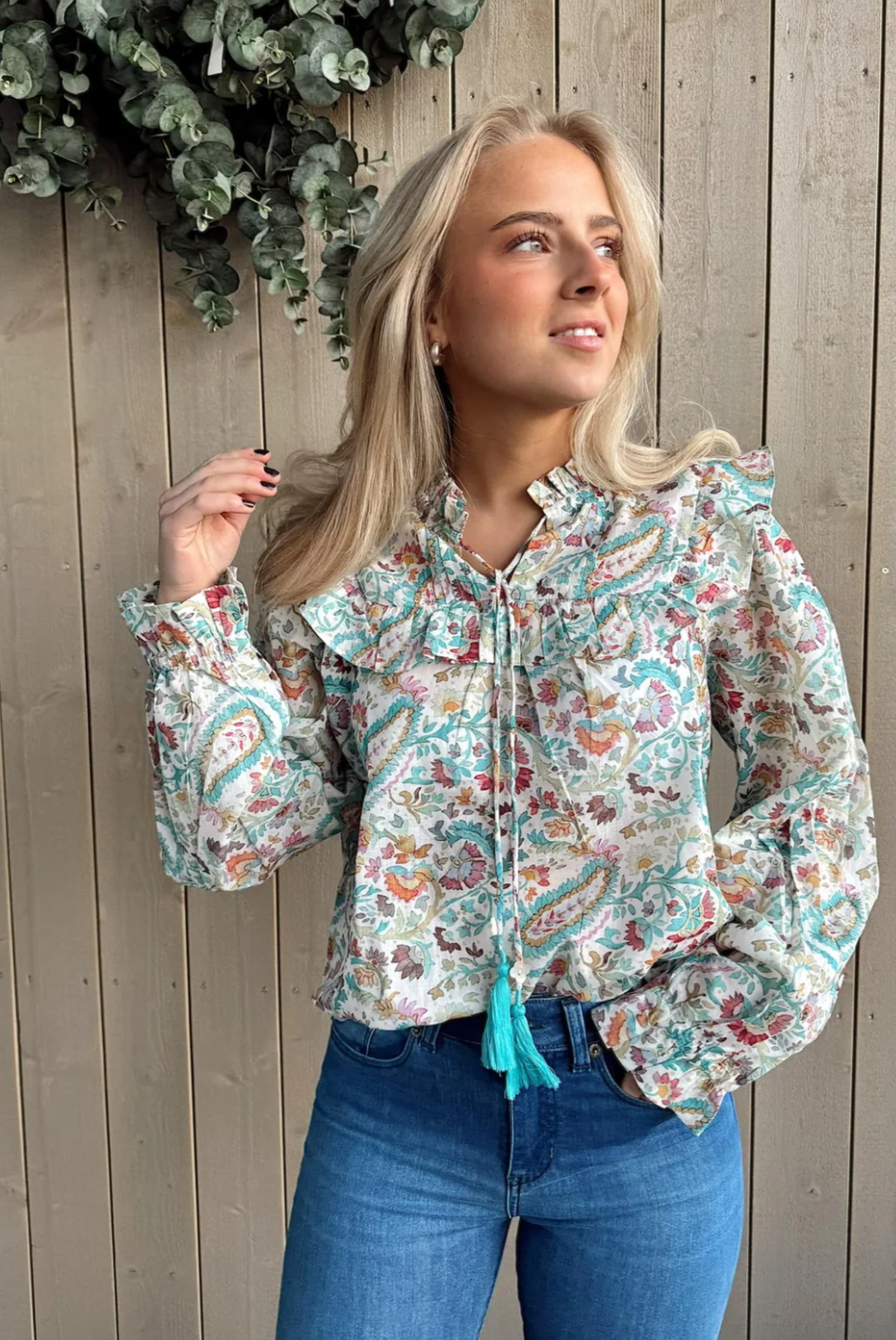 Rah Oslo Malina Blouse Mint Paisley