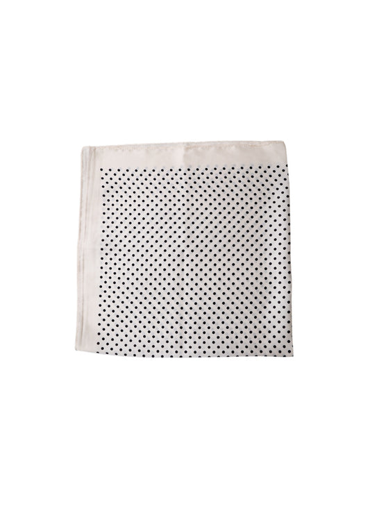 Black Colour Bianca Mini Scarves Off White Dot