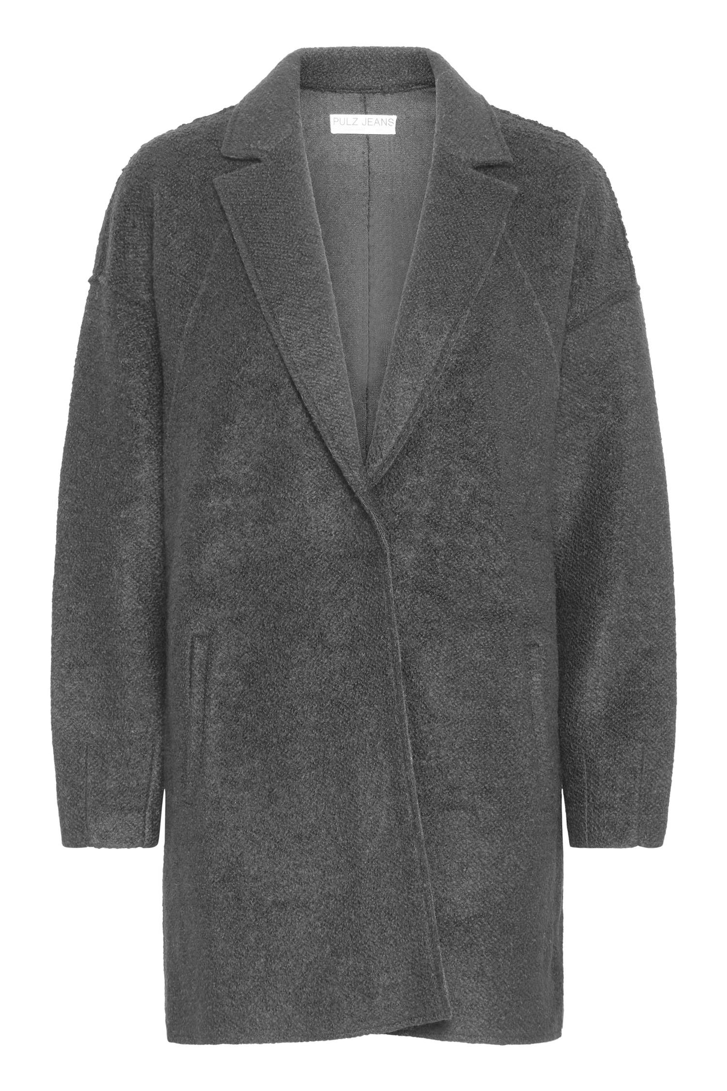 Pulz Lula Wing Coat Dark Grey Melange