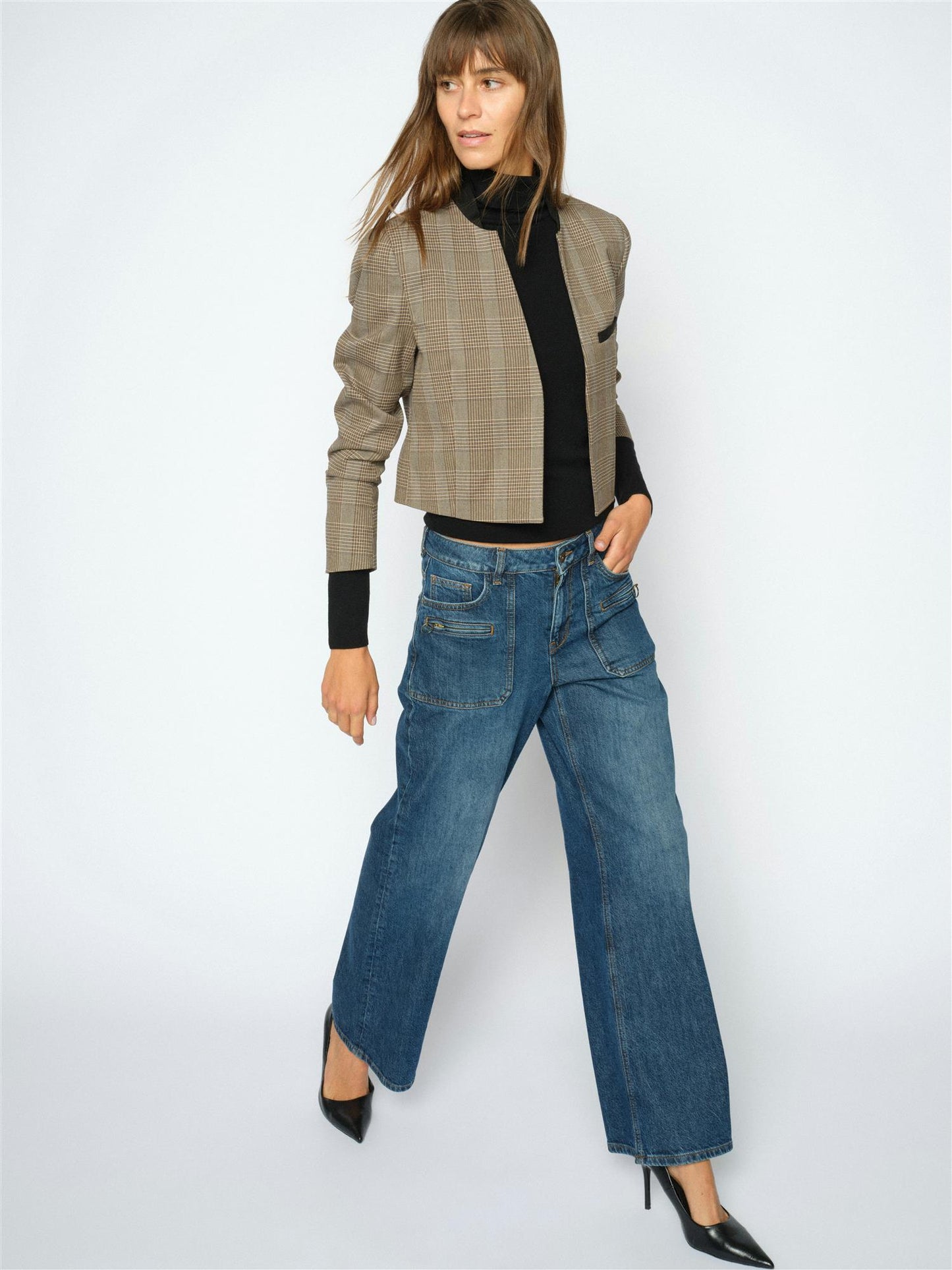 Mos Mosh Dara Zip Jeans Dark Blue