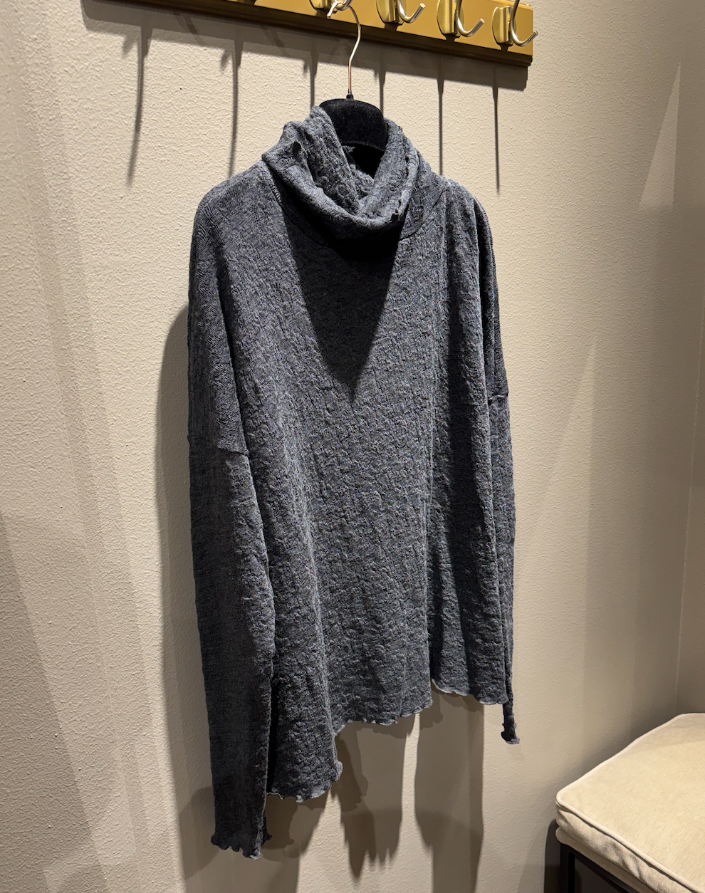 By Basics 4501 Shirt w/ Large Rollneck Anthrasite Melange
