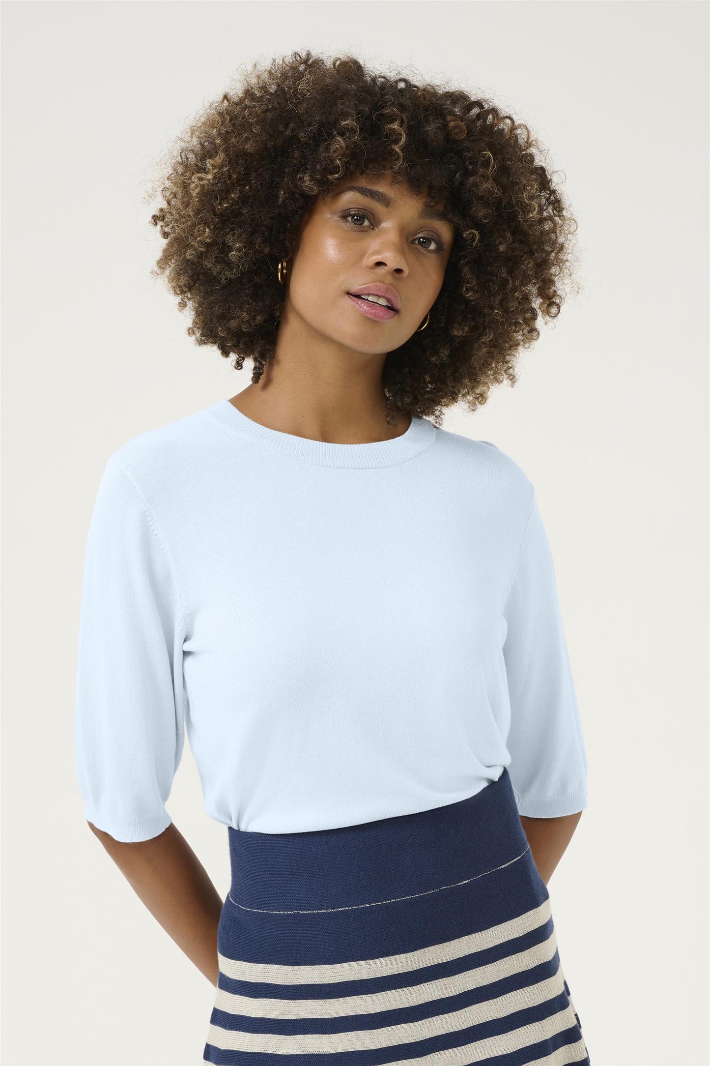 Culture Annemette SS Pullover Cashmere Blue