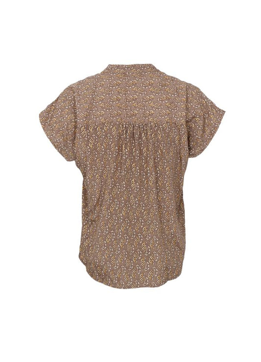 Black Colour Luna Andrea SS Blouse Taupe Mist