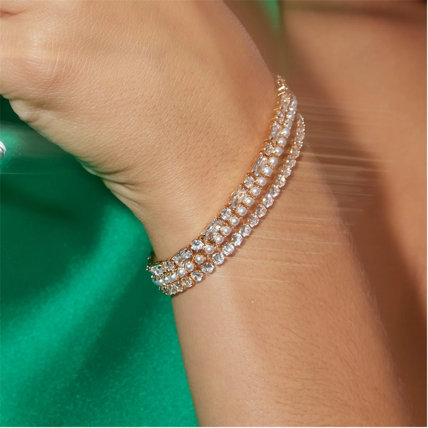 Orelia Crystal Tennis Bracelet Gold