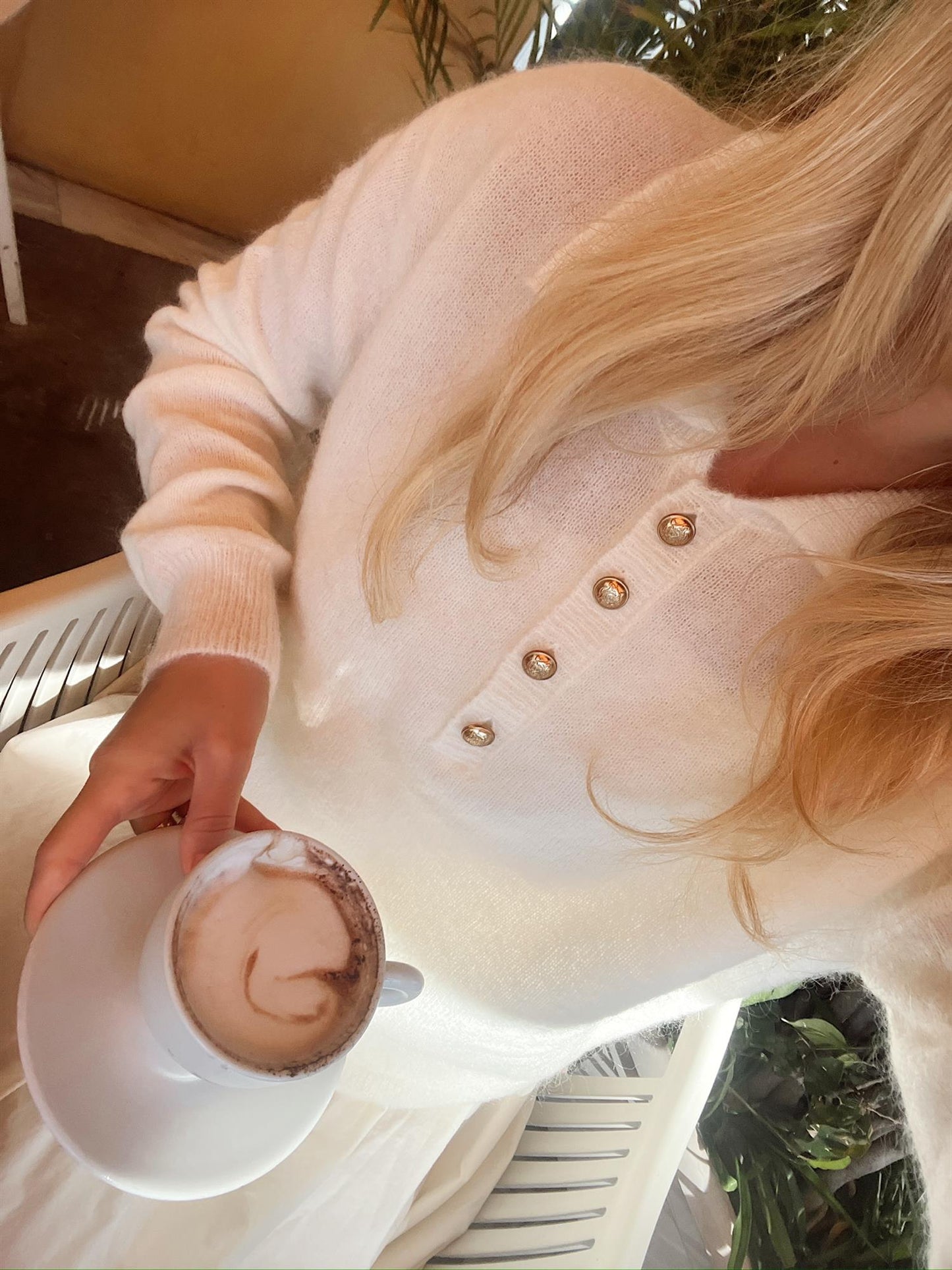 Rah Oslo Sweater w/Collar Ivory