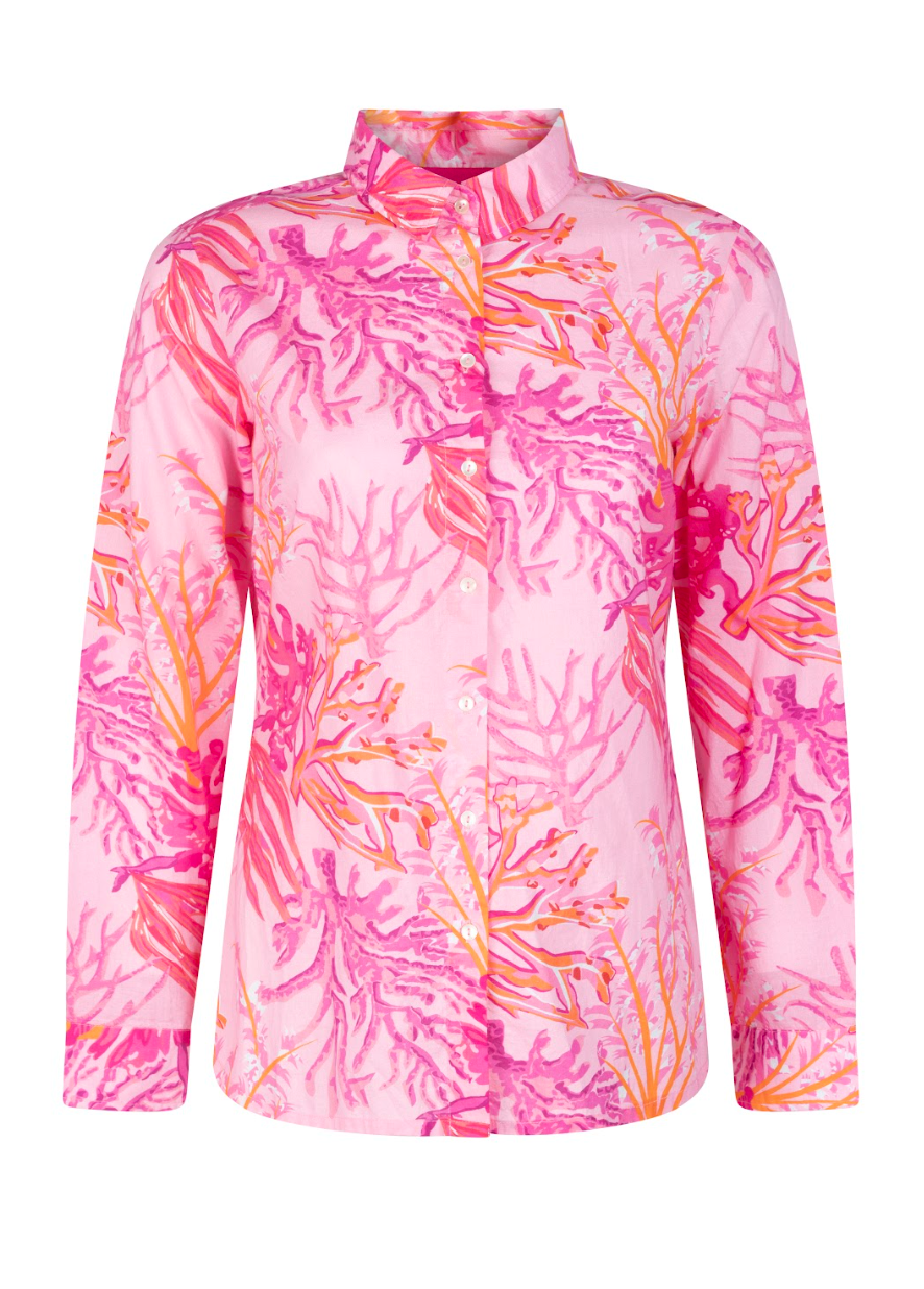 Place du Soleil 348 Rosa Orange Coral Blouse