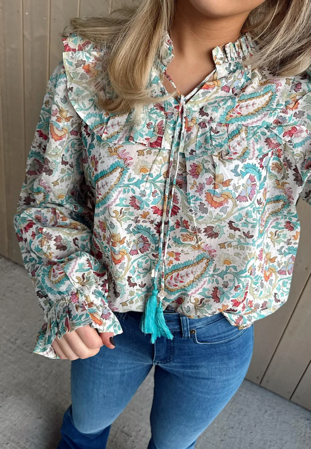 Rah Oslo Malina Blouse Mint Paisley