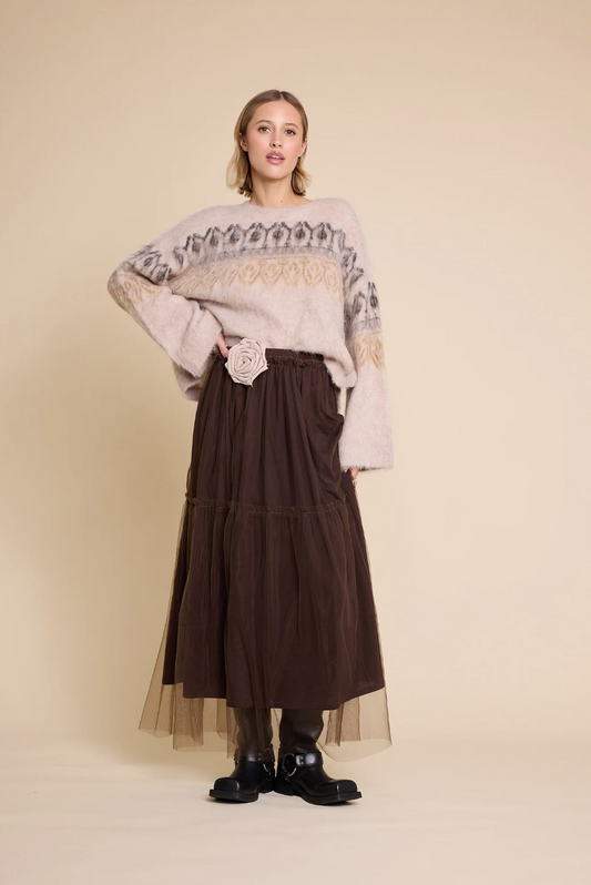 Line of Oslo Hay Tulle Skirt Brown