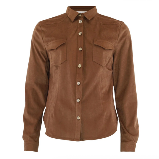 Continue Ronja Suede Shirt Brown