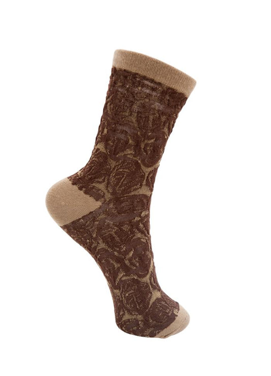 Black Colour Sami Sock Khaki Coffee